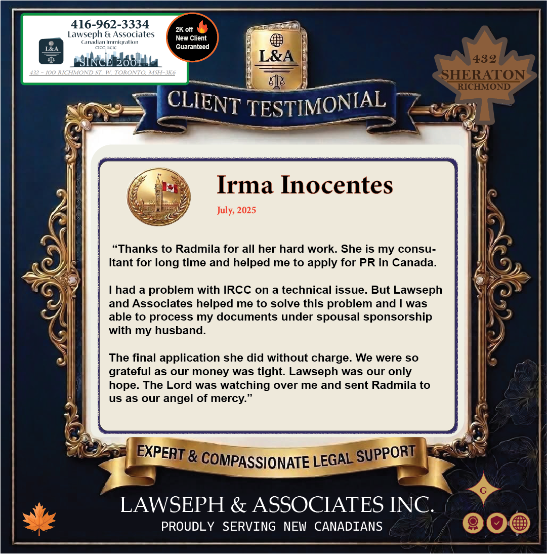 Permanent Resident Approved Grateful Lawseph Customer Review