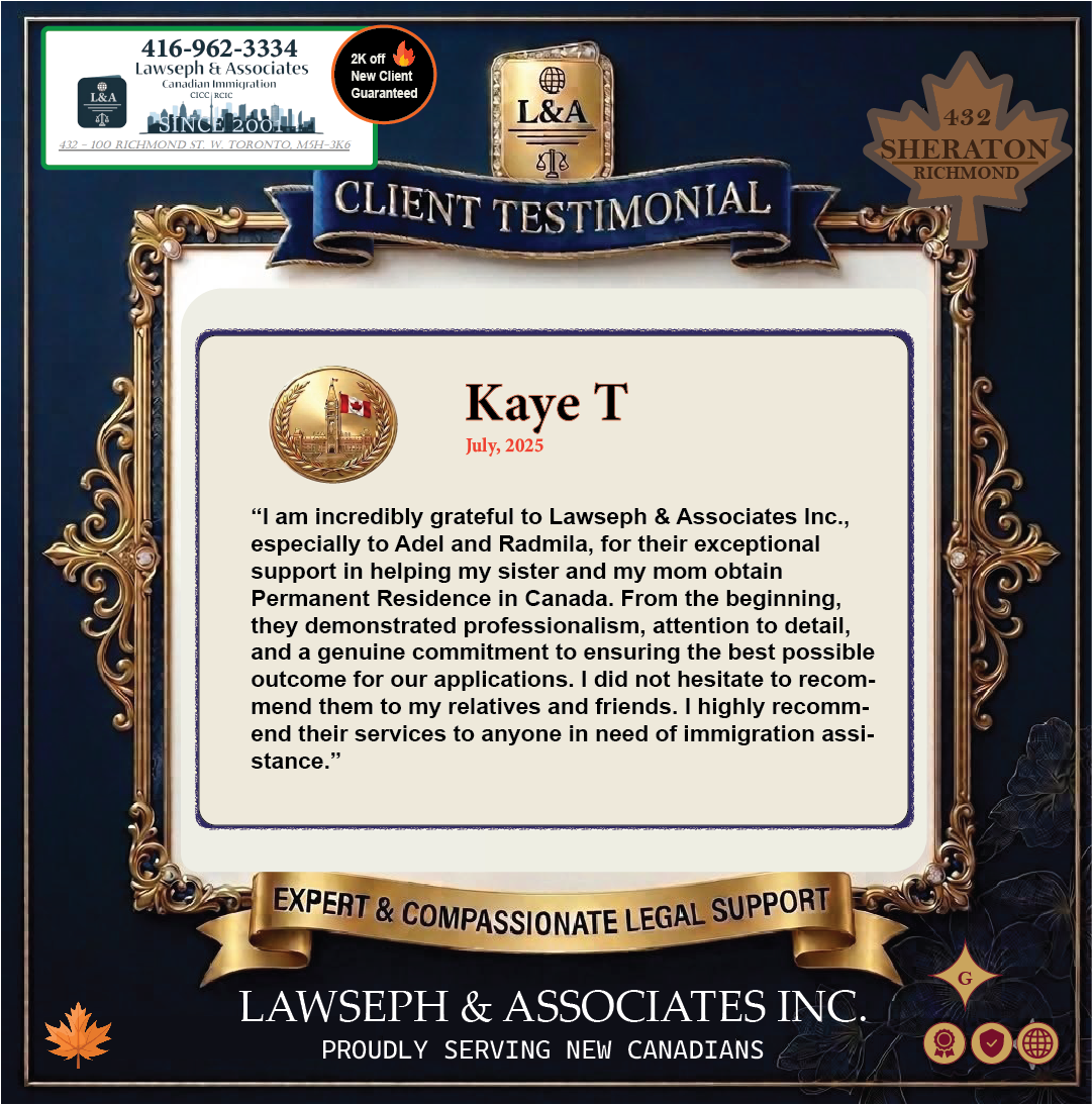 Permanent Residence Approved for Mom and Sister Lawseph Customer Review