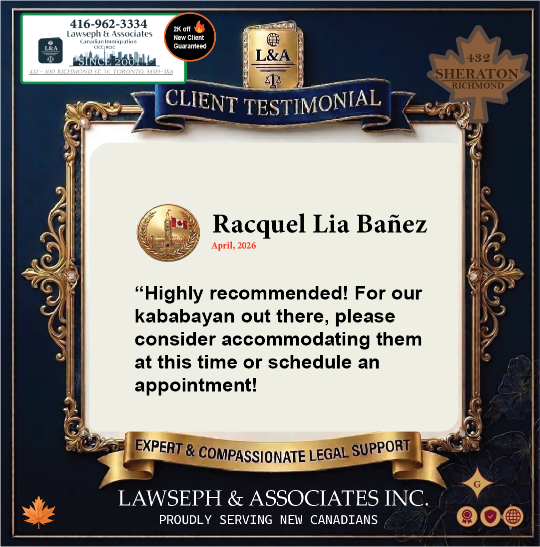 Newcomer to Canada kababayan Recommended Lawseph Customer Review